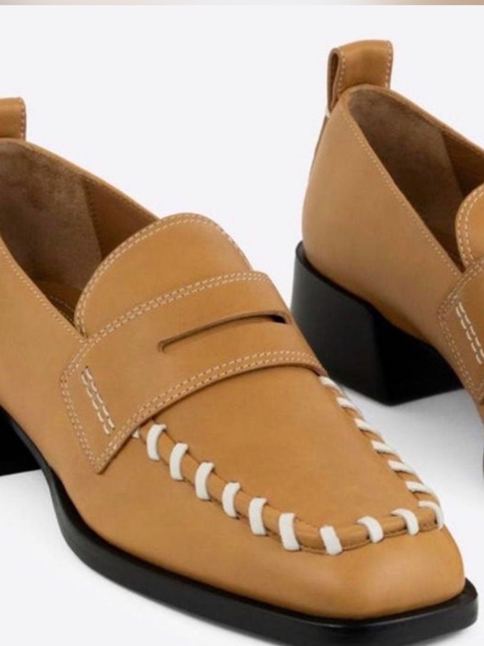 Labucq George Loafers with White Stitching Size 40